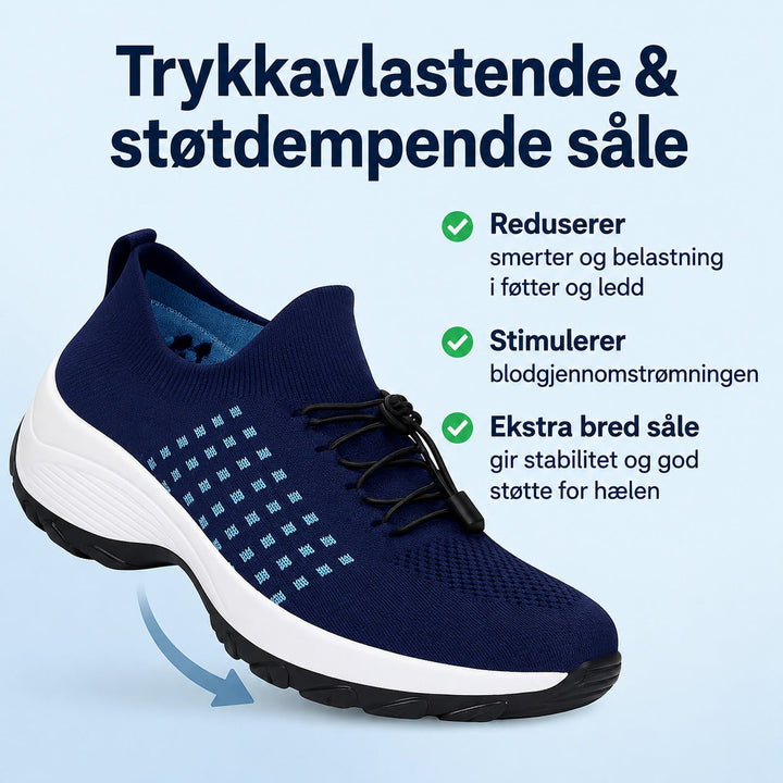 Dame sneakers med bred tåboks og høj sål