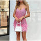 Women's Summer Fitted Sequin Cocktail Mini Dress