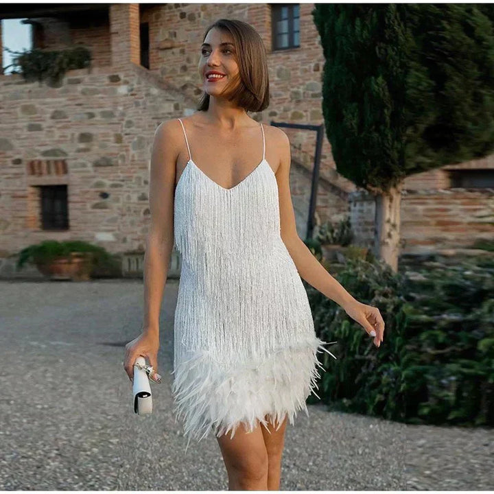 Women's Summer Fitted Sequin Cocktail Mini Dress