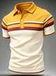 Herrepoloshirt med polokrave og retroinspirerede striber