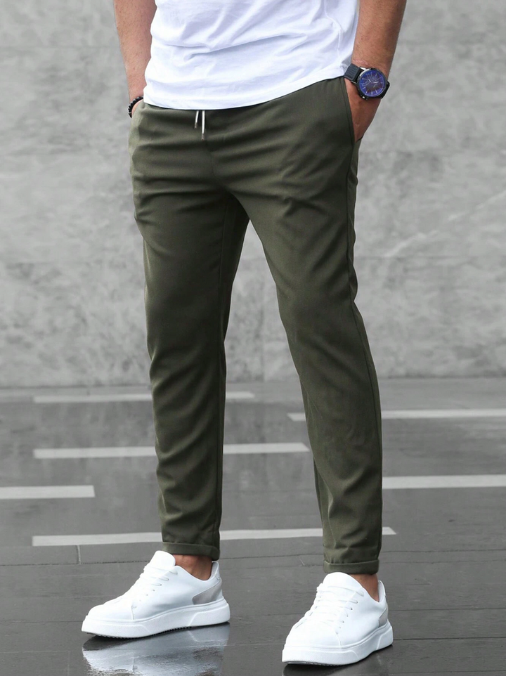 Herrenhose, Regular Fit, mit geradem Bein und Kordelzug