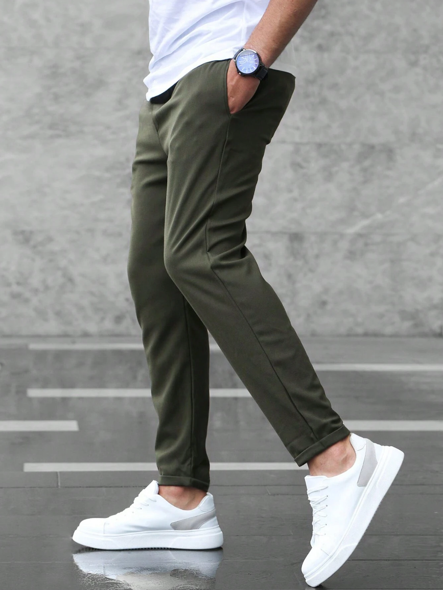 Herrenhose, Regular Fit, mit geradem Bein und Kordelzug