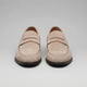 Herre penny loafers med rem, mokkasinsøm og rund tå
