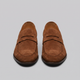 Herre penny loafers med rem, mokkasinsøm og rund tå