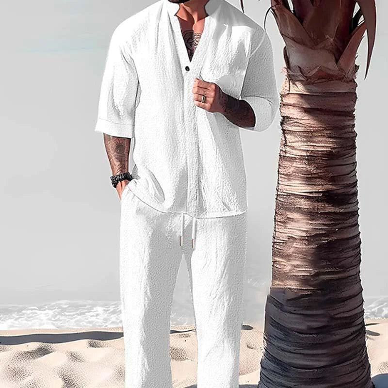 Dylan | Men's Linen Two Piece Set with Shirt and Pants