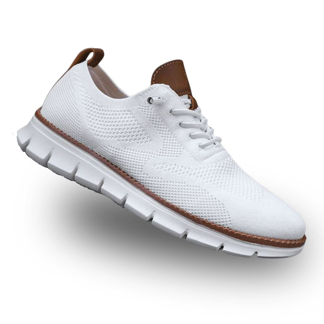 Herre strikket sneaker med snørebånd og kontrastfarvet hælkappe